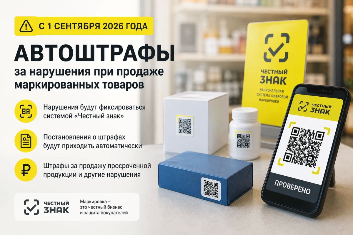 Введение системы «автоштрафов» за нарушения при реализации товаров, подлежащих цифровой маркировке 